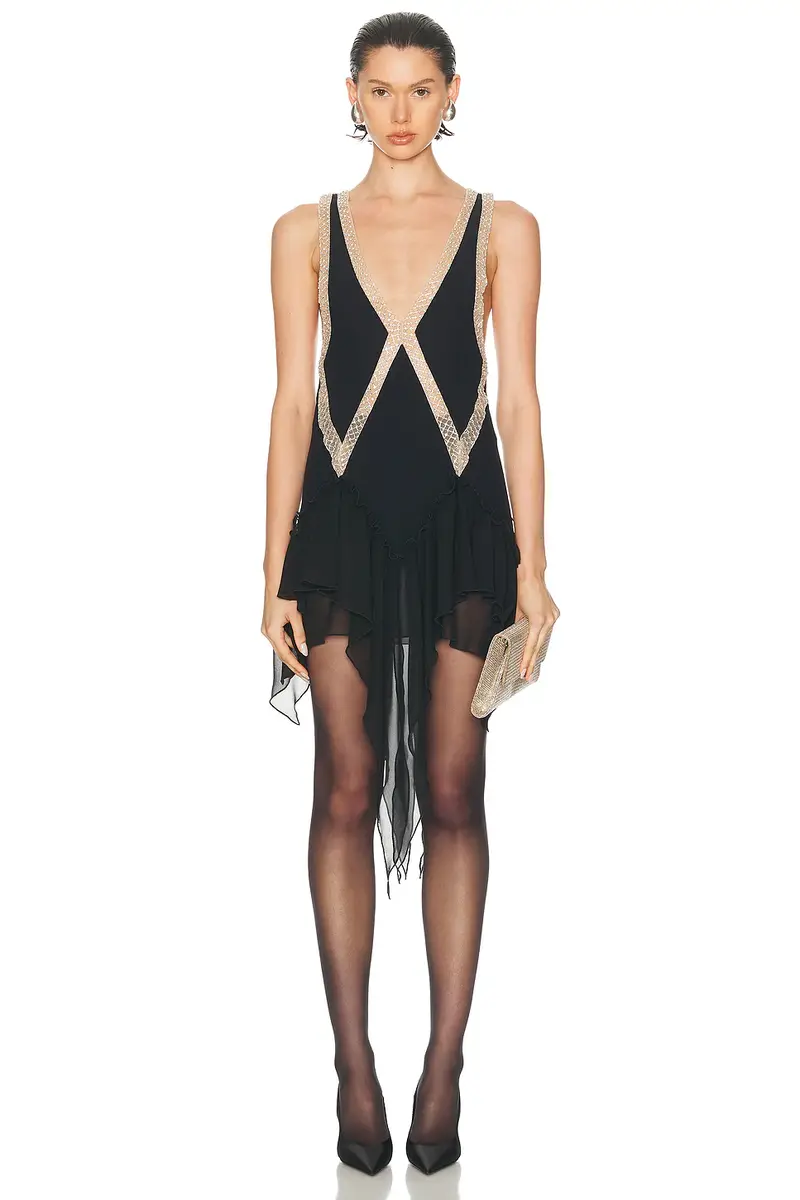 The Attico Embroidered Mini Dress | Image 1 The Attico Embroidered Mini Dress | Image 1