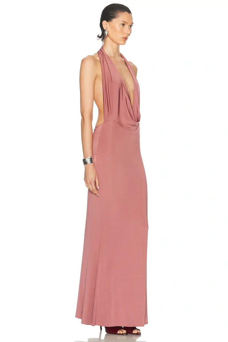 Lapointe Lightweight Jersey Deep Cowl Neck Gown | Thumbnail 2 Lapointe Lightweight Jersey Deep Cowl Neck Gown | Thumbnail 2