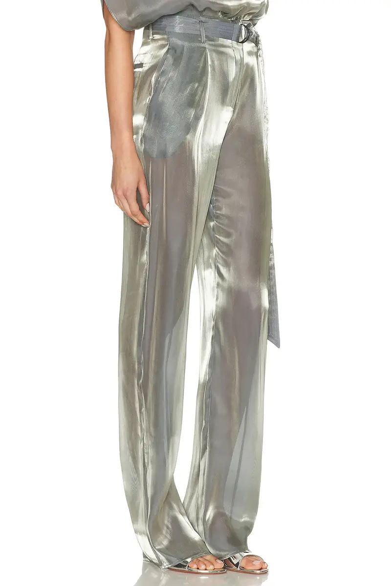 Lapointe Metallic Organza Belted Pant | Thumbnail 2 Lapointe Metallic Organza Belted Pant | Thumbnail 2