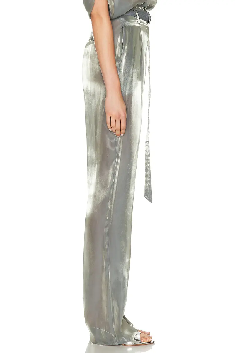 Lapointe Metallic Organza Belted Pant | Thumbnail 3 Lapointe Metallic Organza Belted Pant | Thumbnail 3