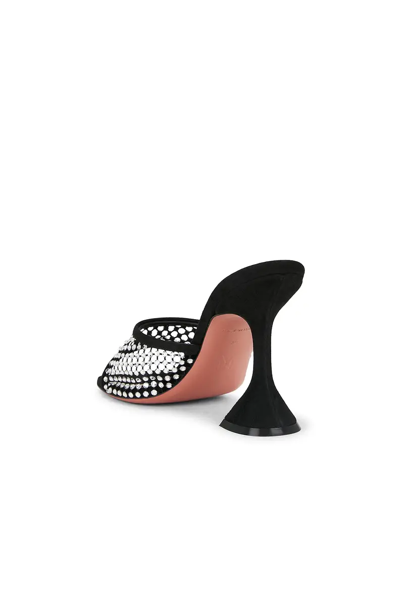 Amina Muaddi Lupita Crystal Net 95 Slipper In Black & White Crystal | Thumbnail 3 Amina Muaddi Lupita Crystal Net 95 Slipper In Black & White Crystal | Thumbnail 3