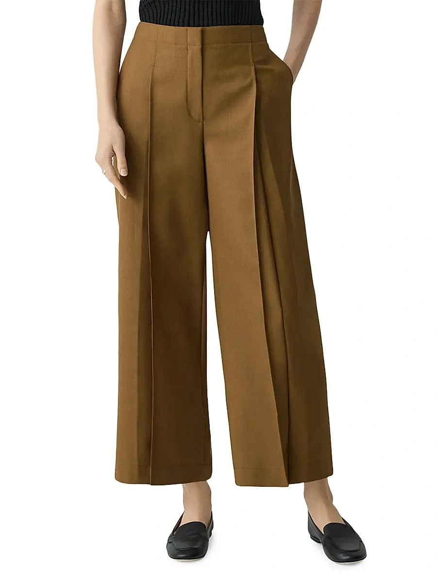 Theory Women's City Twill Deep Pleat Pants | Thumbnail 3 Theory Women's City Twill Deep Pleat Pants | Thumbnail 3