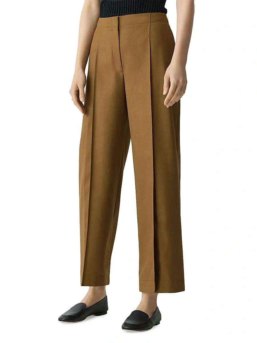 Theory Women's City Twill Deep Pleat Pants | Thumbnail 4 Theory Women's City Twill Deep Pleat Pants | Thumbnail 4