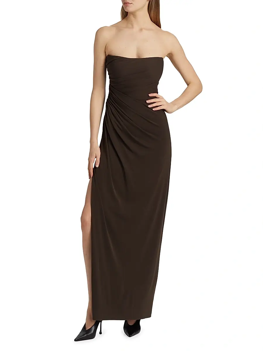 Halston Women's Patrice Matte Jersey Draped Dress | Thumbnail 3 Halston Women's Patrice Matte Jersey Draped Dress | Thumbnail 3