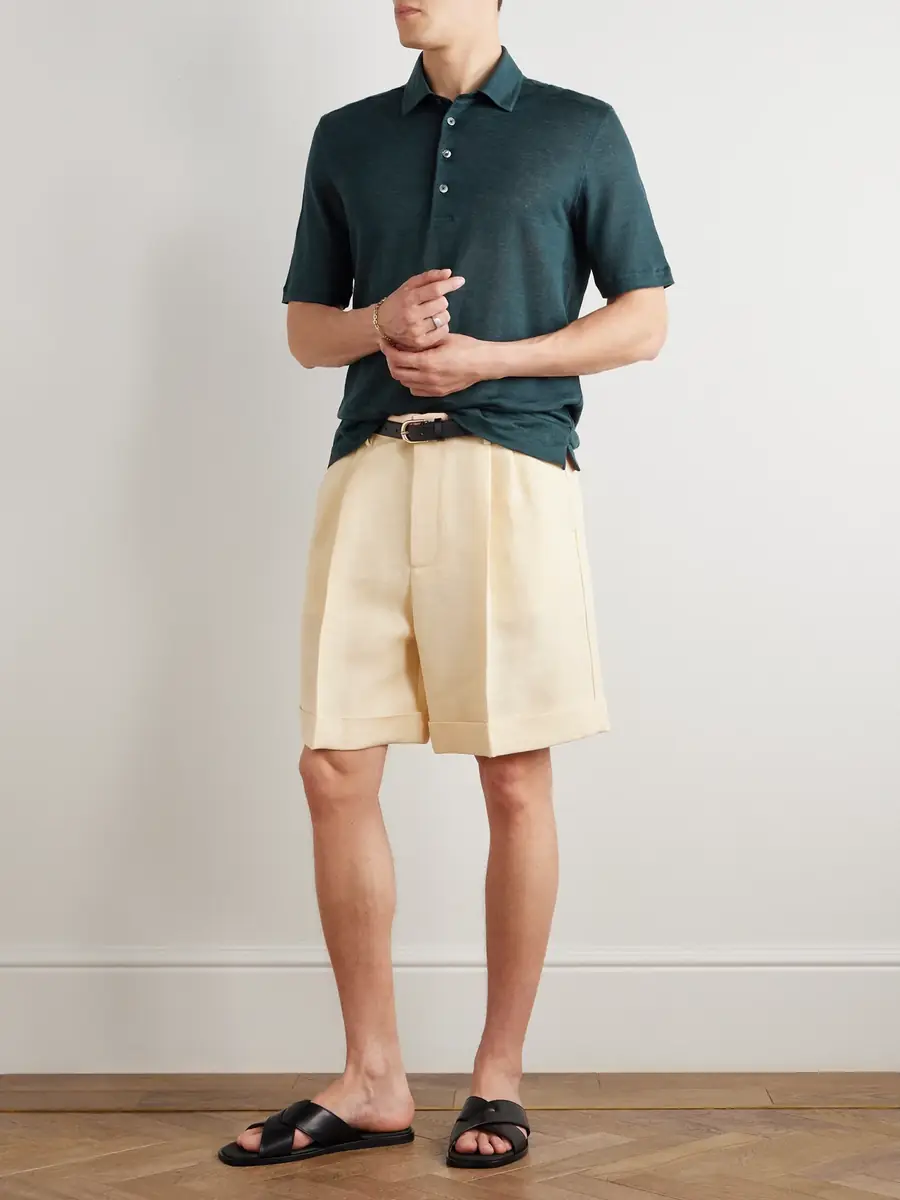 Zegna Oasi Linen Polo Shirt - Men | Thumbnail 2