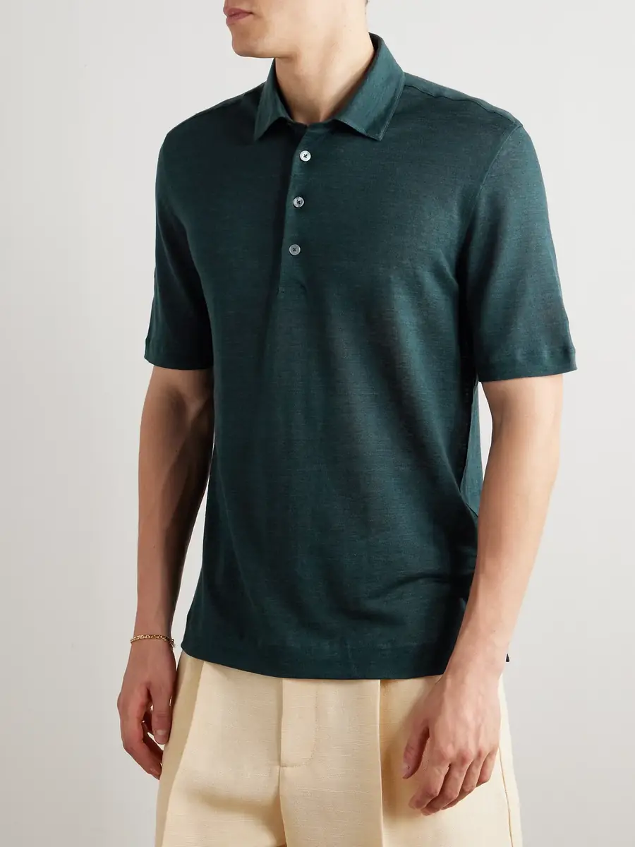 Zegna Oasi Linen Polo Shirt - Men | Thumbnail 3