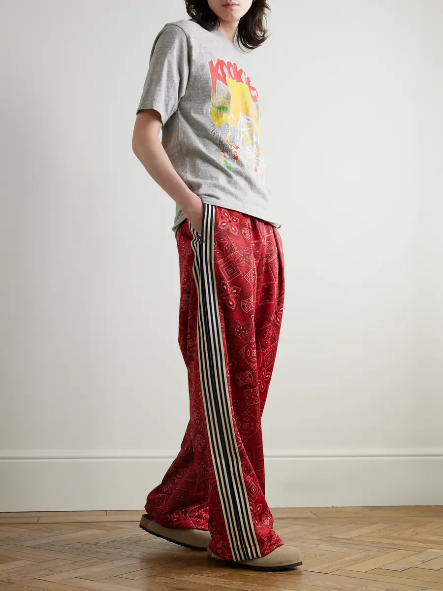 KAPITAL Wide-Leg Striped Webbing-Trimmed Bandana-Print Tech-Jersey Track Pants - Men | Thumbnail 2 KAPITAL Wide-Leg Striped Webbing-Trimmed Bandana-Print Tech-Jersey Track Pants - Men | Thumbnail 2