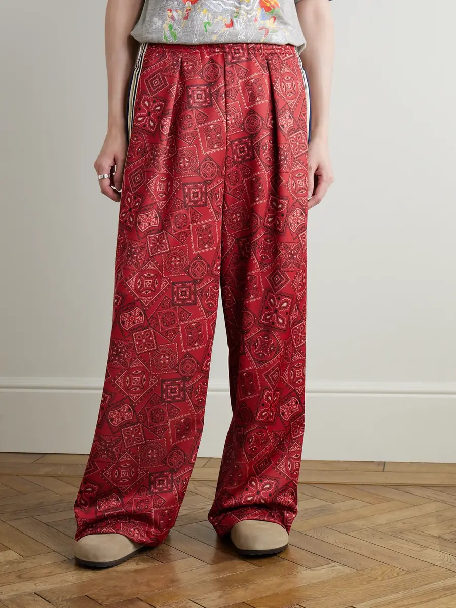 KAPITAL Wide-Leg Striped Webbing-Trimmed Bandana-Print Tech-Jersey Track Pants - Men | Thumbnail 3 KAPITAL Wide-Leg Striped Webbing-Trimmed Bandana-Print Tech-Jersey Track Pants - Men | Thumbnail 3
