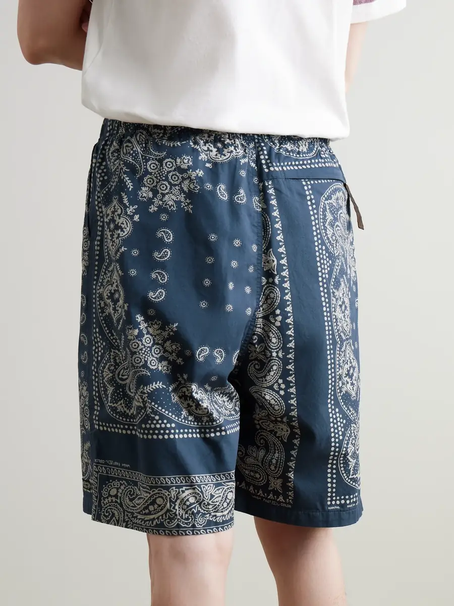 KAPITAL Straight-Leg Belted Bandana-Print Patchwork Cotton-Twill Shorts - Men | Thumbnail 4 KAPITAL Straight-Leg Belted Bandana-Print Patchwork Cotton-Twill Shorts - Men | Thumbnail 4