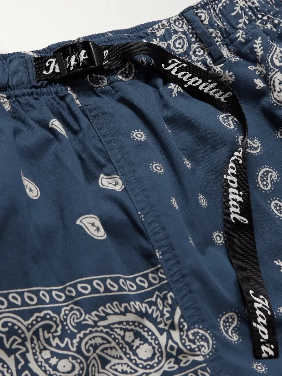 KAPITAL Straight-Leg Belted Bandana-Print Patchwork Cotton-Twill Shorts - Men | Thumbnail 6 KAPITAL Straight-Leg Belted Bandana-Print Patchwork Cotton-Twill Shorts - Men | Thumbnail 6