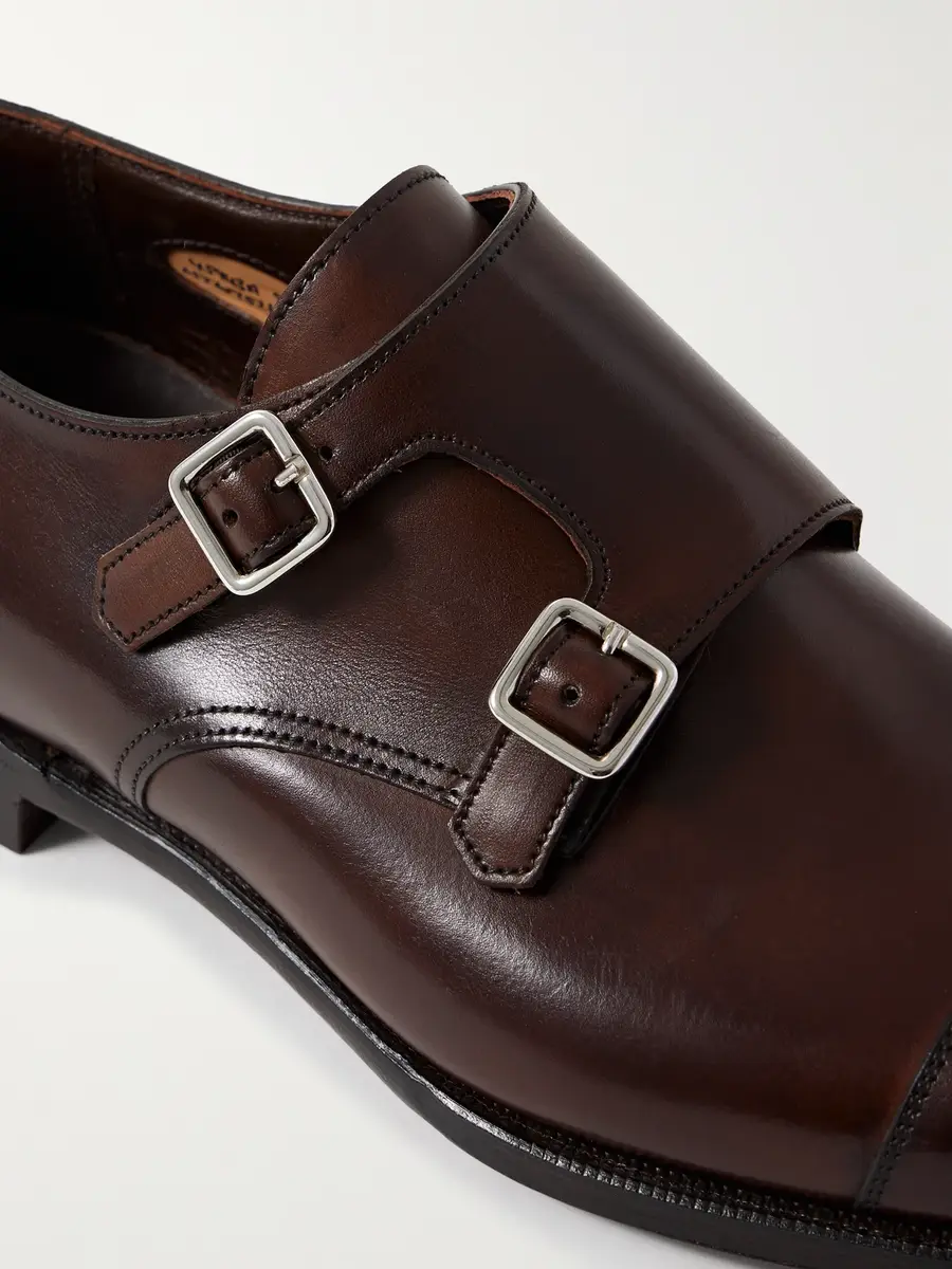 George Cleverley Thomas Cap-Toe Leather Monk-Strap Shoes - Men | Thumbnail 5