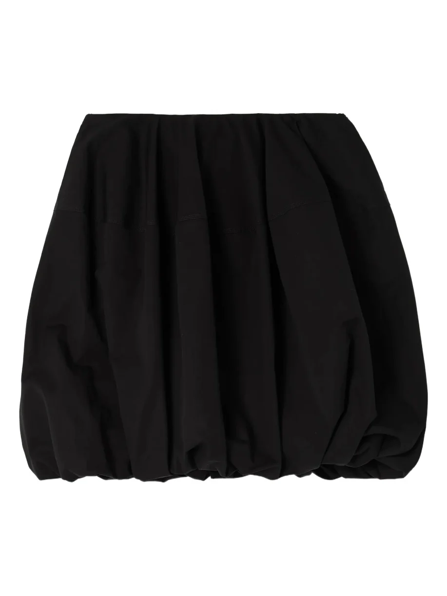 Gathered Cotton-poplin Mini Skirt