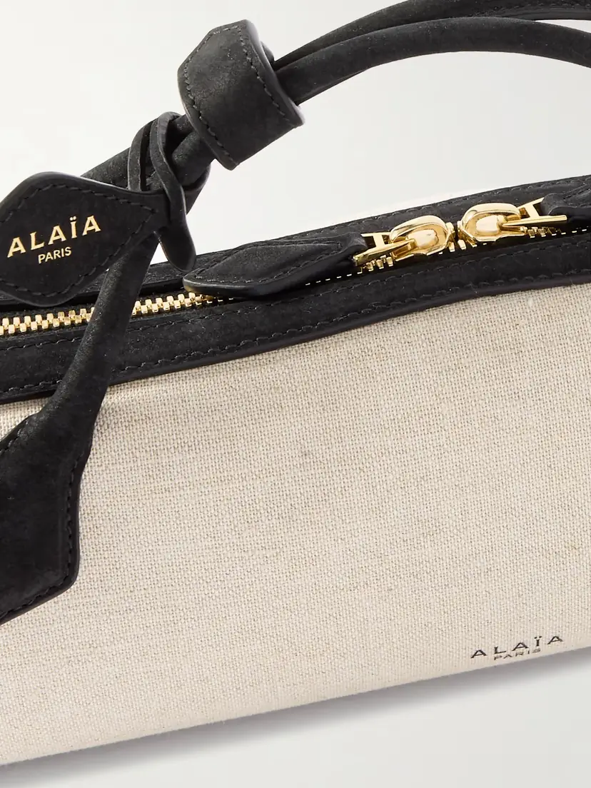 ALAÏA Le Teckel Leather-trimmed Canvas Clutch | Thumbnail 4 ALAÏA Le Teckel Leather-trimmed Canvas Clutch | Thumbnail 4
