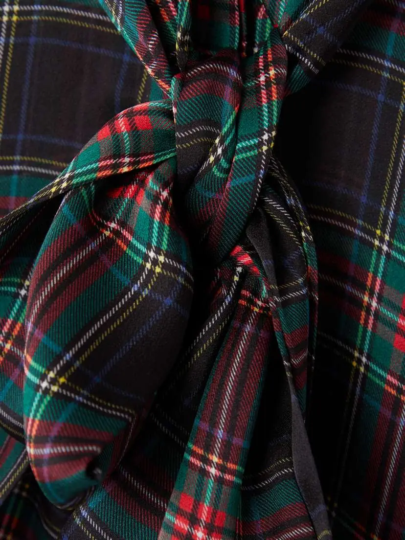 Saint Laurent Pussy-bow Checked Silk-chiffon Blouse | Thumbnail 5