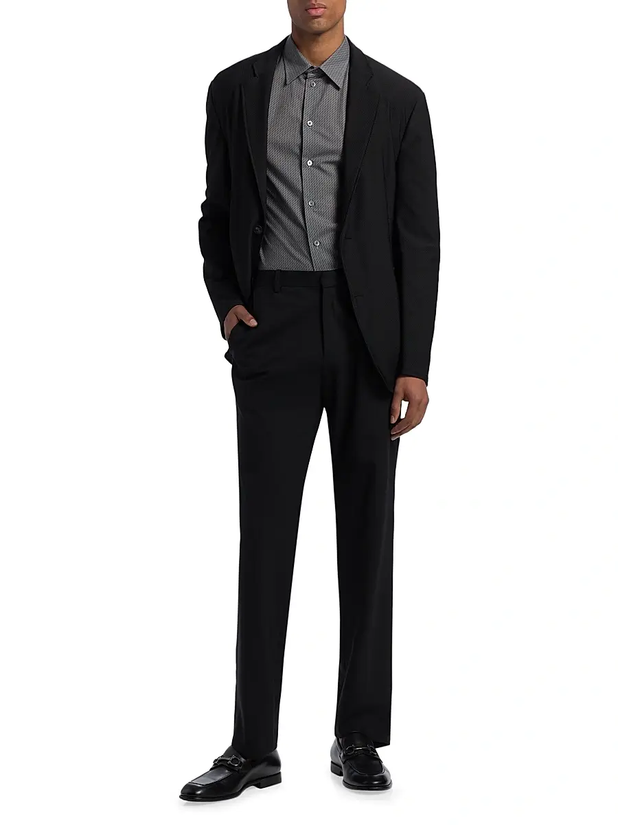 Emporio Armani Men's Micro Chevron Sport Shirt | Thumbnail 2