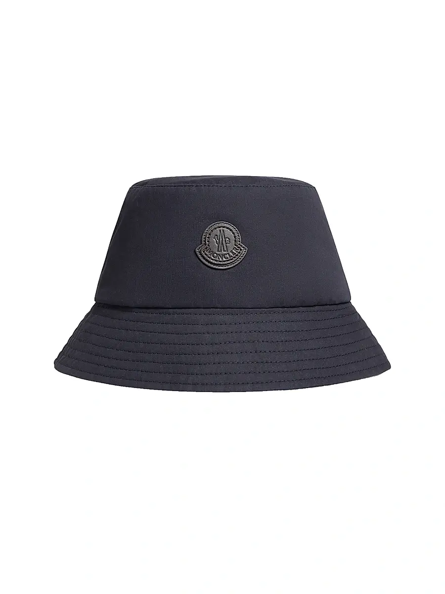 Moncler Men's Hat in Cotton Gabardine - Navy Blue | Image 1 Moncler Men's Hat in Cotton Gabardine - Navy Blue | Image 1
