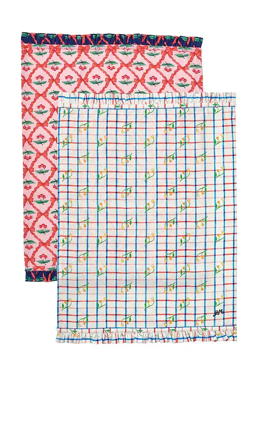 Damson Madder Set Of 2 Tea Towels