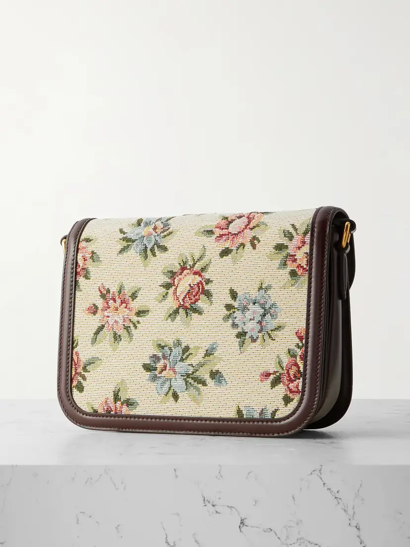 Valentino Garavani 9to5 Leather-trimmed Canvas-jacquard Shoulder Bag | Thumbnail 3 Valentino Garavani 9to5 Leather-trimmed Canvas-jacquard Shoulder Bag | Thumbnail 3