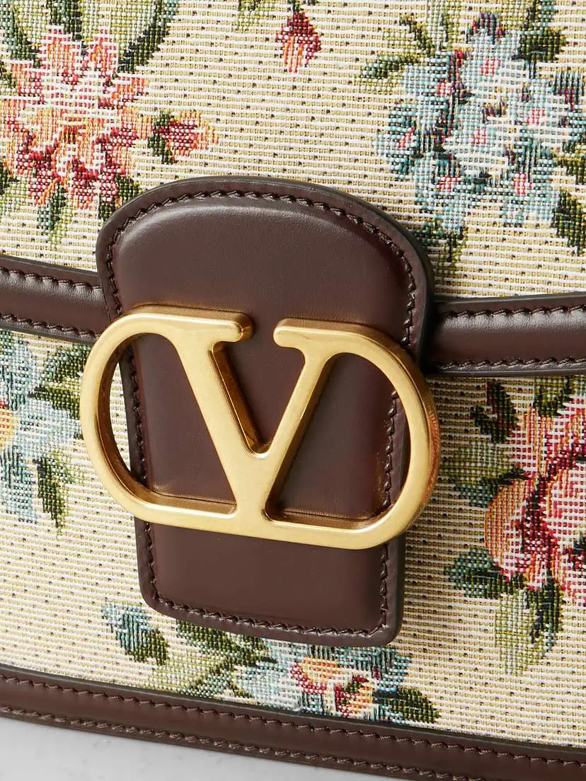 Valentino Garavani 9to5 Leather-trimmed Canvas-jacquard Shoulder Bag | Thumbnail 4 Valentino Garavani 9to5 Leather-trimmed Canvas-jacquard Shoulder Bag | Thumbnail 4