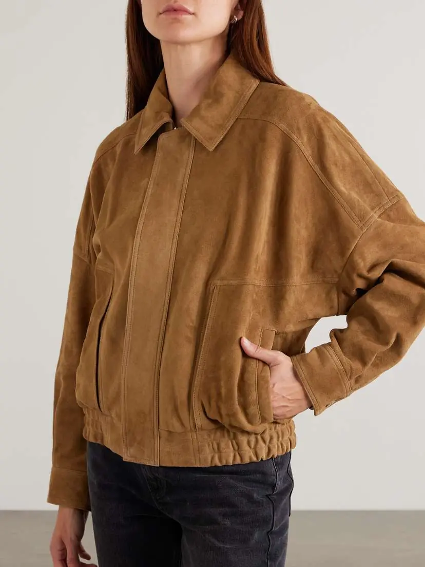 Nour Hammour Dalma Suede Bomber Jacket | Thumbnail 3