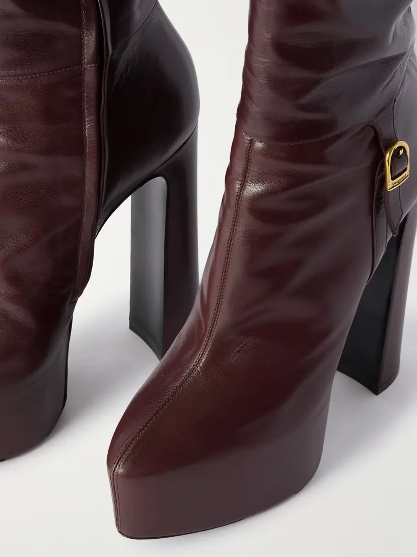 Saint Laurent Nico Leather Over-the-knee Boots | Thumbnail 4