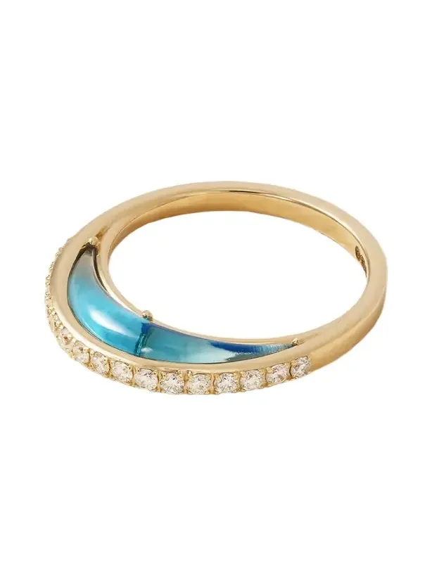 Bloop Moon 18-karat Gold, Diamond And Enamel Ring Bloop Moon 18-karat Gold, Diamond And Enamel Ring