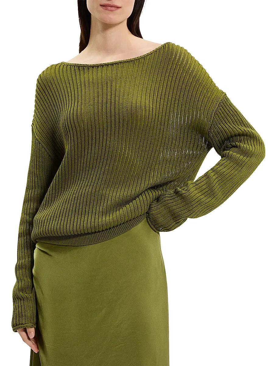 Theory Women's Open-Knit Cotton Sweater | Thumbnail 3