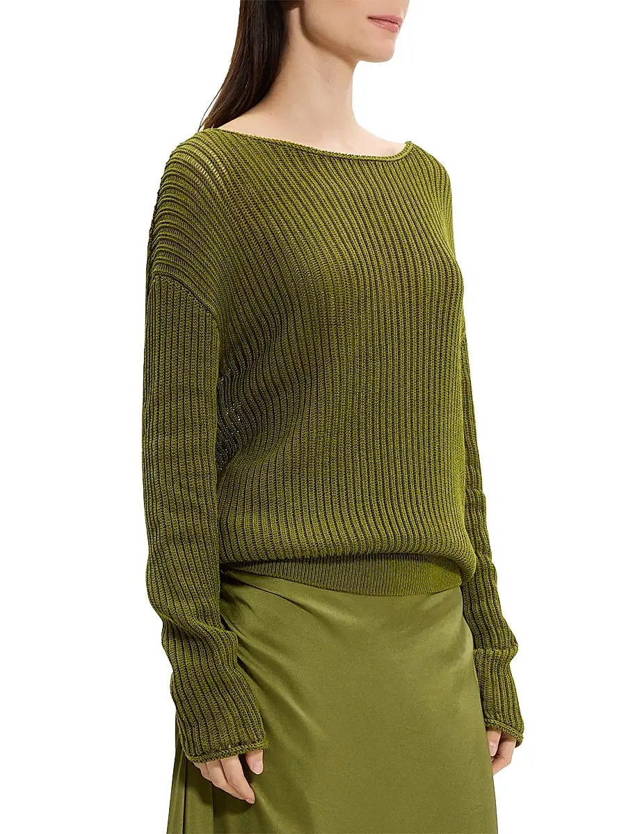 Theory Women's Open-Knit Cotton Sweater | Thumbnail 4