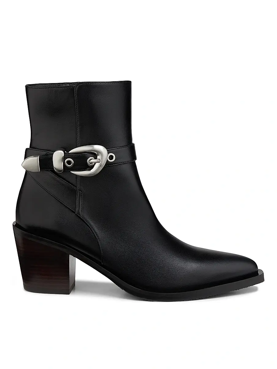 Stuart Weitzman Women's Maven Leather Booties - Black | Image 1 Stuart Weitzman Women's Maven Leather Booties - Black | Image 1