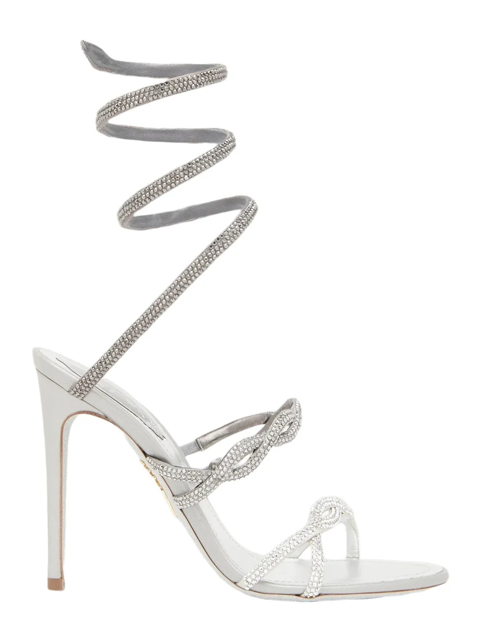 Women's 105MM Crystal-Embellished Satin Sandals
