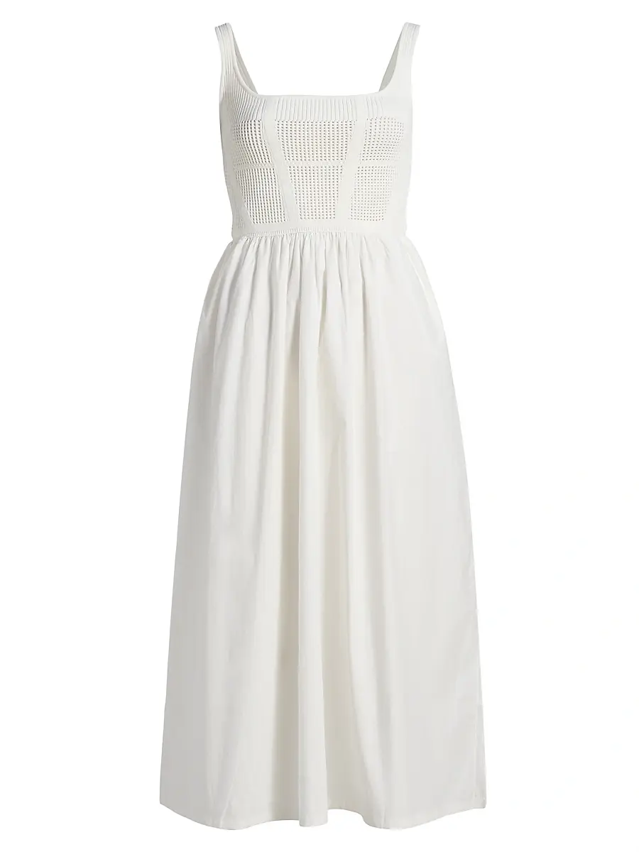 Reiss Women's Kori Mix-Media Midi-Dress - | Image 1 Reiss Women's Kori Mix-Media Midi-Dress - | Image 1