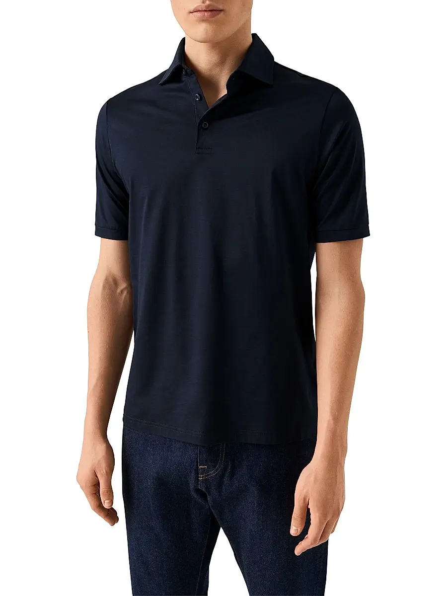 Eton Men's Filo Di Scozia Cotton Polo Shirt | Thumbnail 2 Eton Men's Filo Di Scozia Cotton Polo Shirt | Thumbnail 2