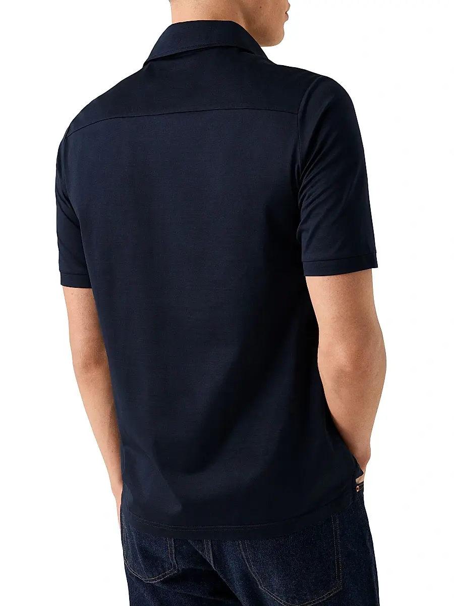 Eton Men's Filo Di Scozia Cotton Polo Shirt | Thumbnail 3 Eton Men's Filo Di Scozia Cotton Polo Shirt | Thumbnail 3