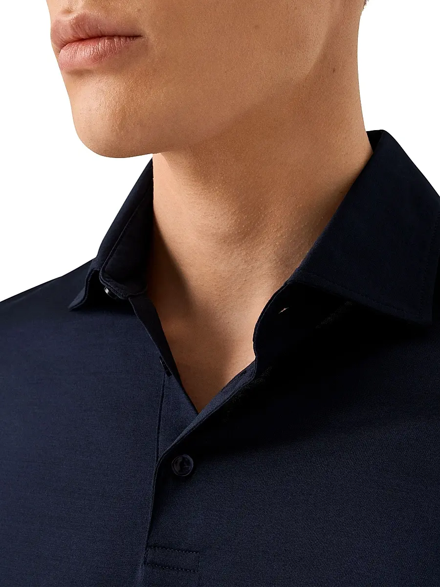 Eton Men's Filo Di Scozia Cotton Polo Shirt | Thumbnail 4 Eton Men's Filo Di Scozia Cotton Polo Shirt | Thumbnail 4