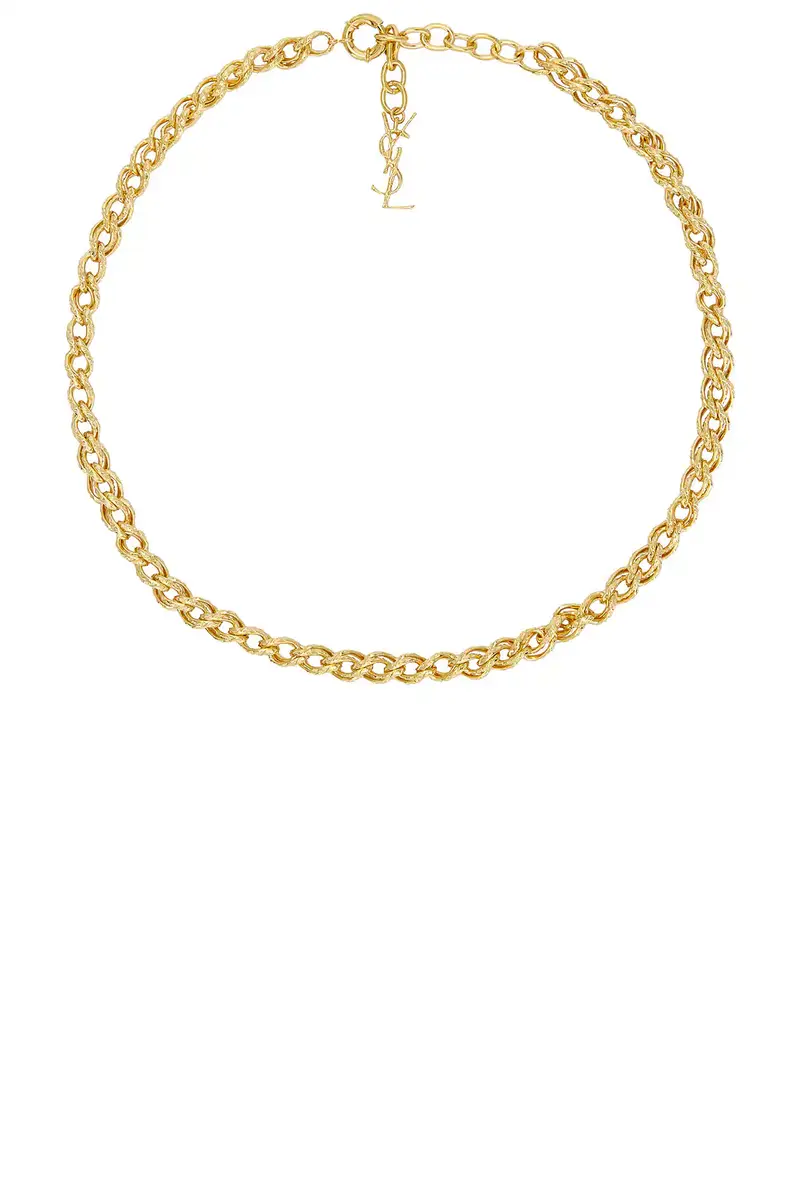Saint Laurent Hammered Chain Necklace