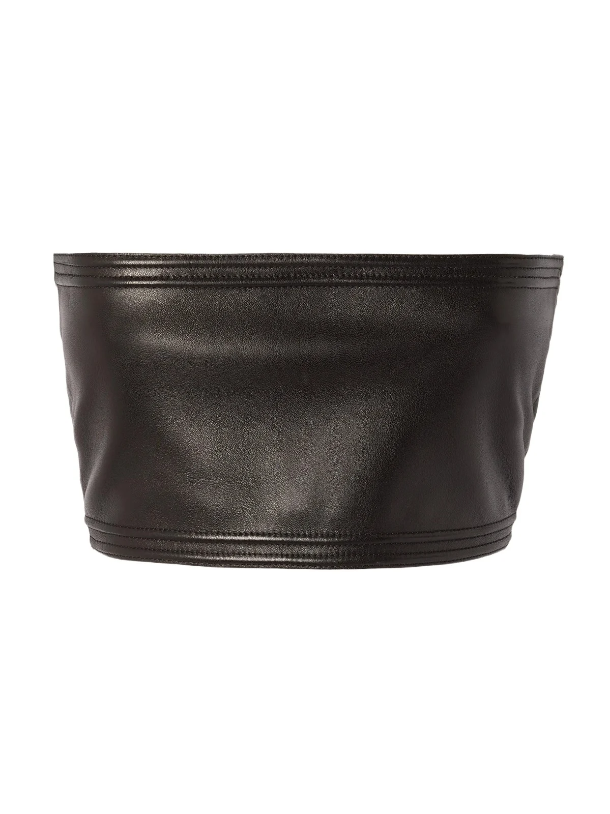Cropped Strapless Leather Top