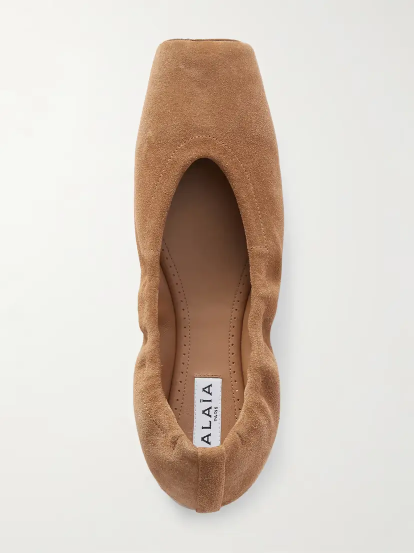 Alaïa Leather-trimmed Suede Ballet Flats | Thumbnail 5 Alaïa Leather-trimmed Suede Ballet Flats | Thumbnail 5