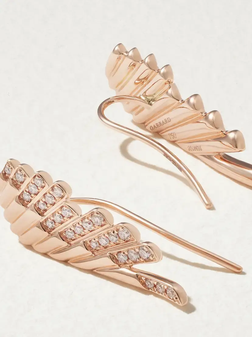 Garrard Wings Rising Mini 18-karat Rose Gold Diamond Earrings | Thumbnail 3 Garrard Wings Rising Mini 18-karat Rose Gold Diamond Earrings | Thumbnail 3