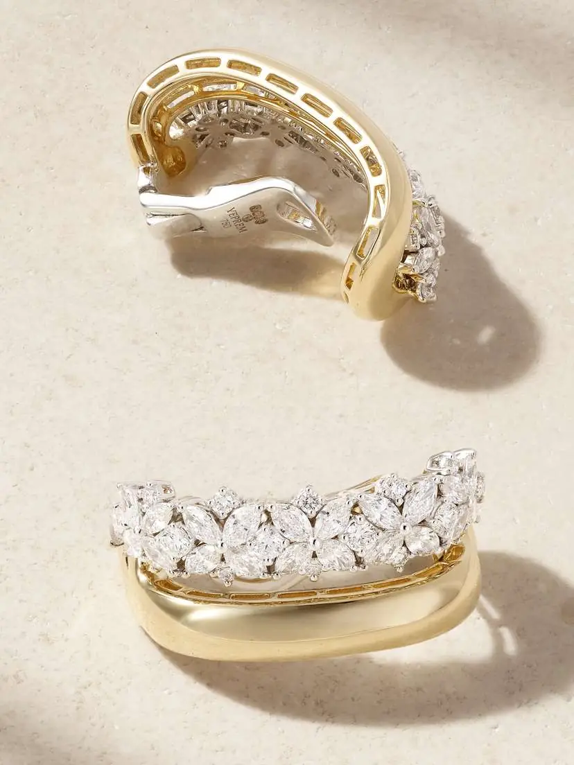YEPREM Strada 18-karat Yellow And White Gold Diamond Clip Earrings | Thumbnail 3 YEPREM Strada 18-karat Yellow And White Gold Diamond Clip Earrings | Thumbnail 3
