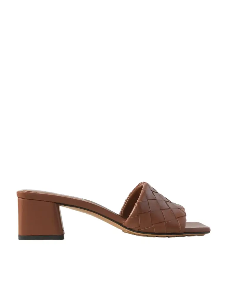Bottega Veneta Riva Intrecciato Leather Mules | Image 1 Bottega Veneta Riva Intrecciato Leather Mules | Image 1