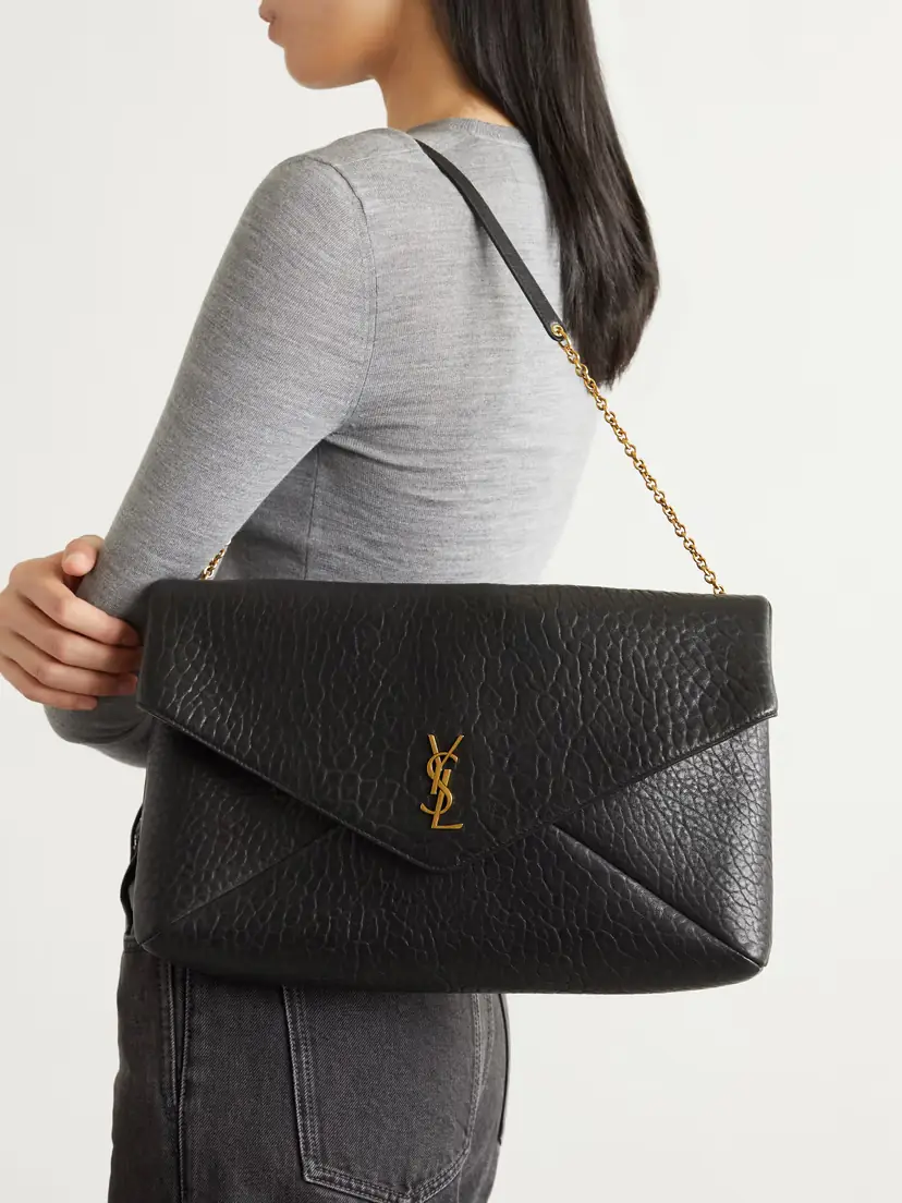 Saint Laurent Cassandre Large Textured-leather Clutch | Thumbnail 2 Saint Laurent Cassandre Large Textured-leather Clutch | Thumbnail 2