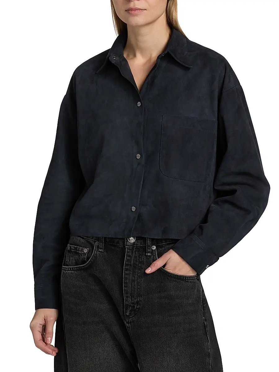 TWP Women's Little Big Joe Suede Jacket - Midnight | Thumbnail 3 TWP Women's Little Big Joe Suede Jacket - Midnight | Thumbnail 3