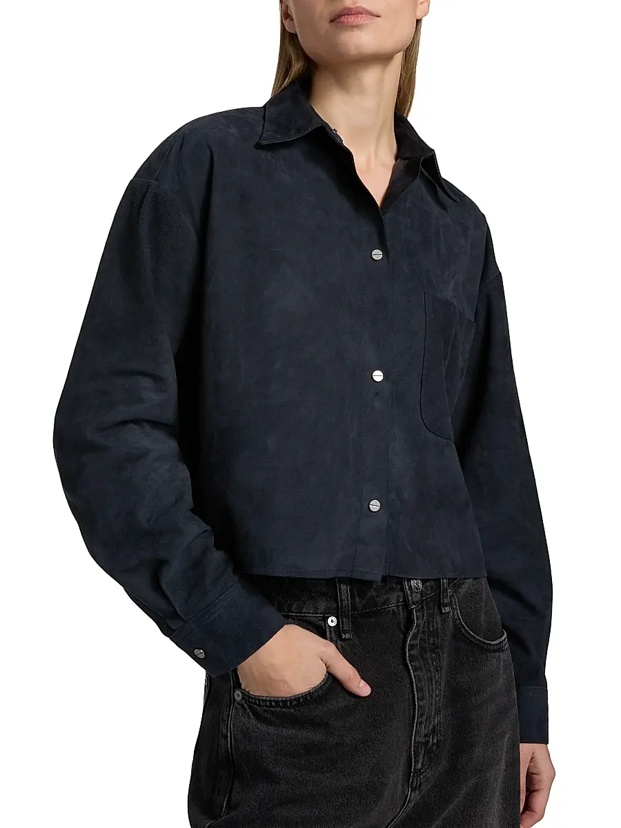TWP Women's Little Big Joe Suede Jacket - Midnight | Thumbnail 6 TWP Women's Little Big Joe Suede Jacket - Midnight | Thumbnail 6