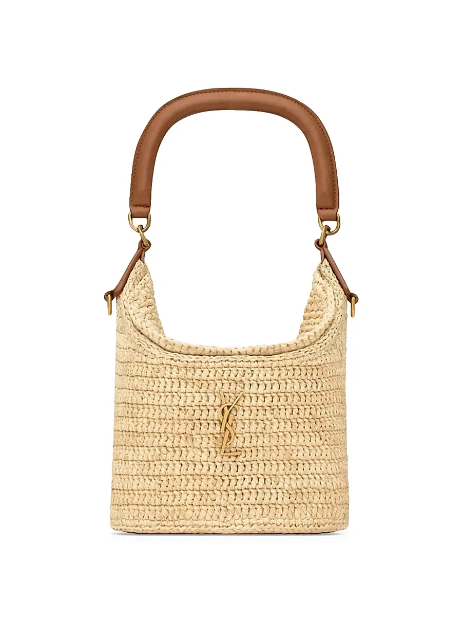 Saint Laurent Women's Gaby Bucket Bag in Raffia - Natural And Brick | Thumbnail 5 Saint Laurent Women's Gaby Bucket Bag in Raffia - Natural And Brick | Thumbnail 5