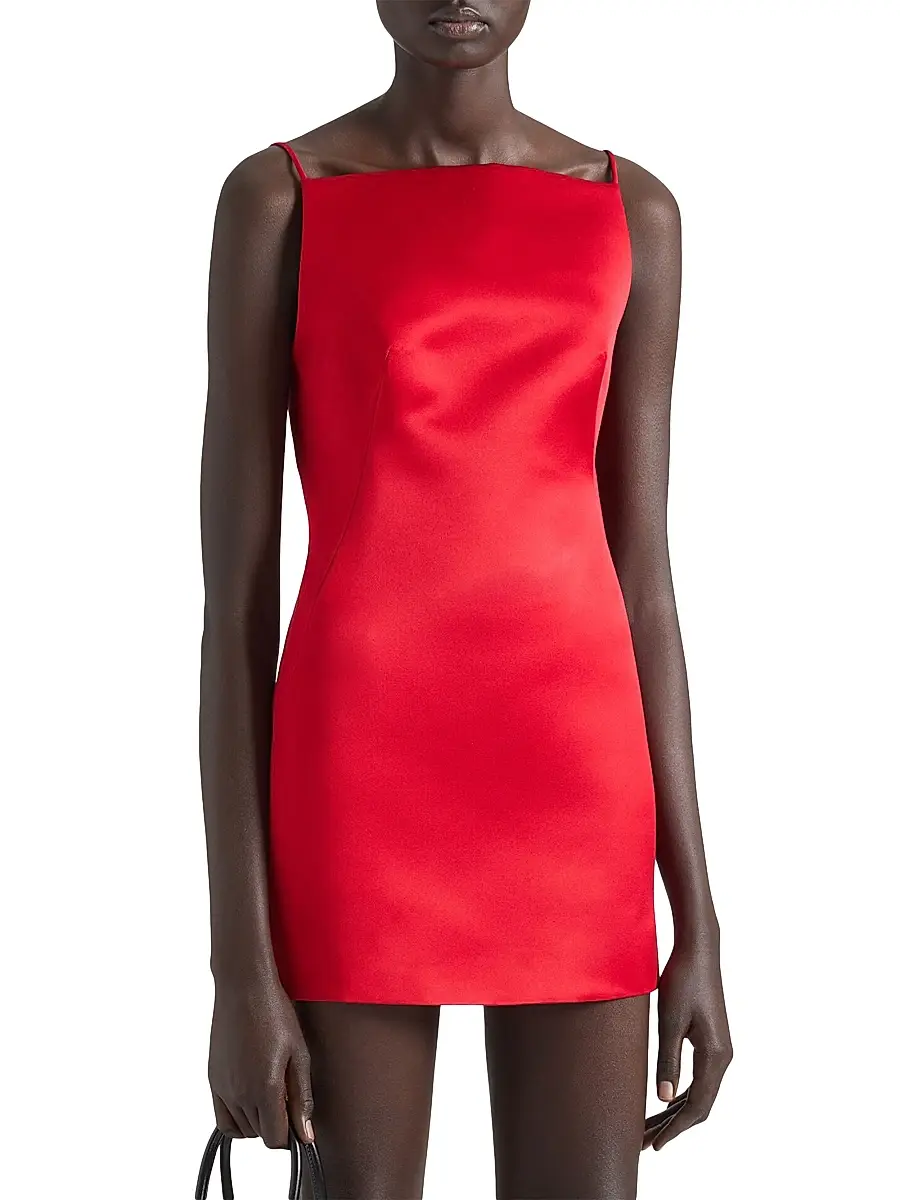 Givenchy Women's Mini Straps Dress in Satin - Vermillon | Thumbnail 3