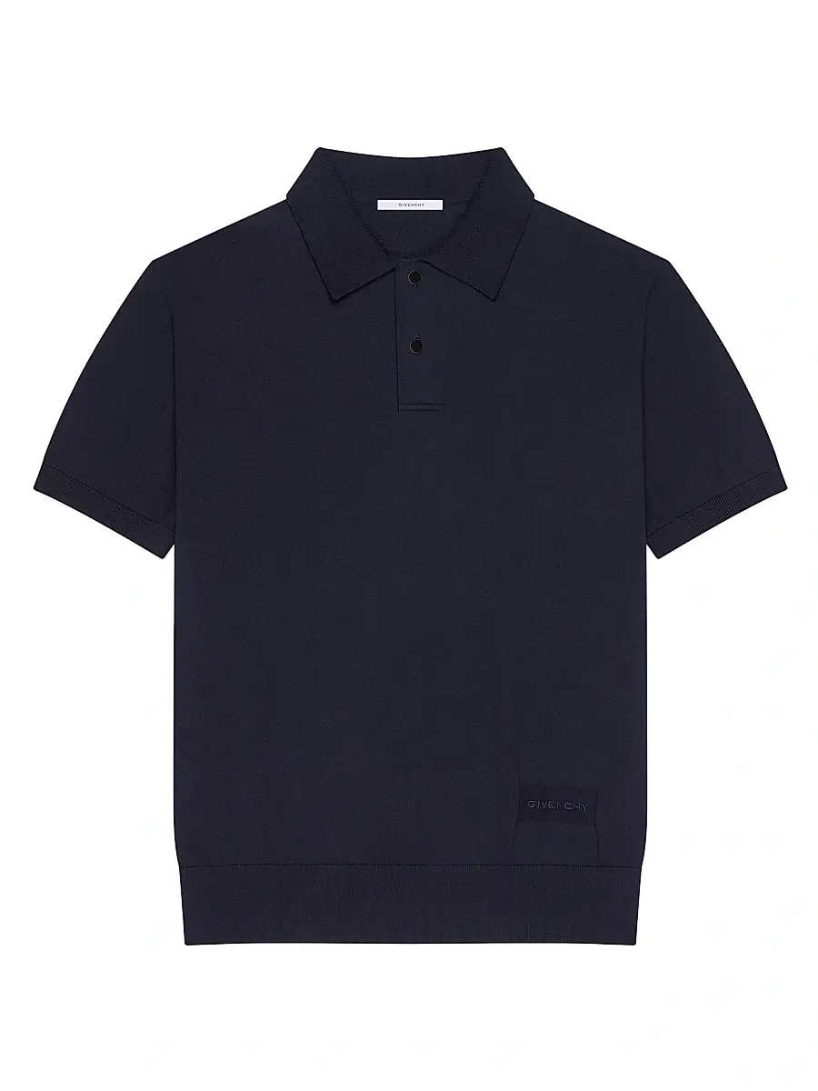Men's Polo in Cotton - Dark Blue