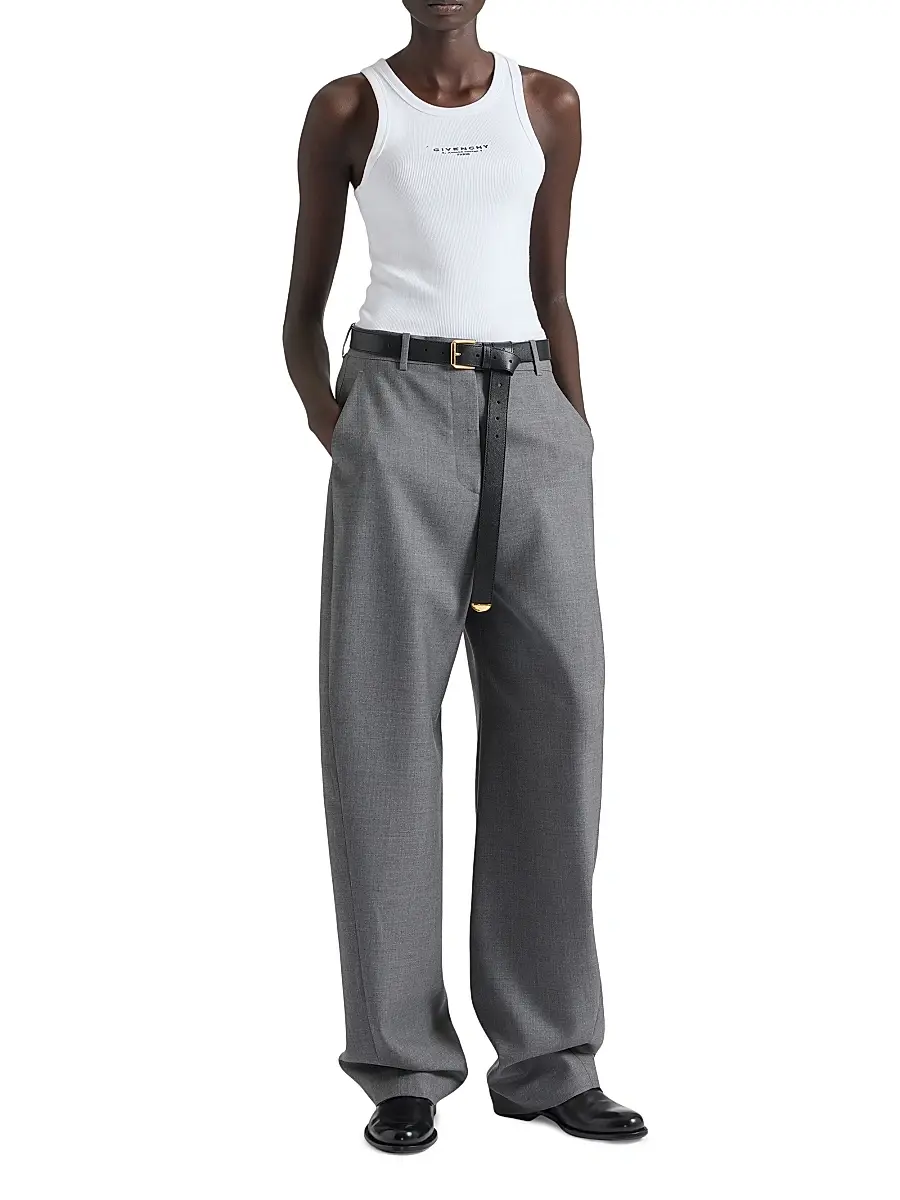 Givenchy Women's Slim Fit Tank Top in Cotton with Stamp print - White | Thumbnail 2 Givenchy Women's Slim Fit Tank Top in Cotton with Stamp print - White | Thumbnail 2