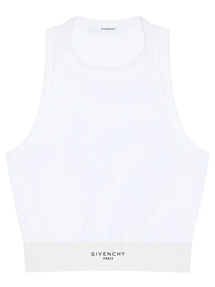 Givenchy Women's Cropped Tank top in Cotton - White