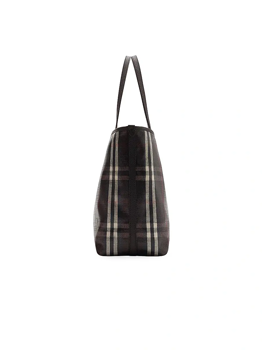 Burberry Women's Highlands Check Tote Bag - Mahogany | Thumbnail 4 Burberry Women's Highlands Check Tote Bag - Mahogany | Thumbnail 4