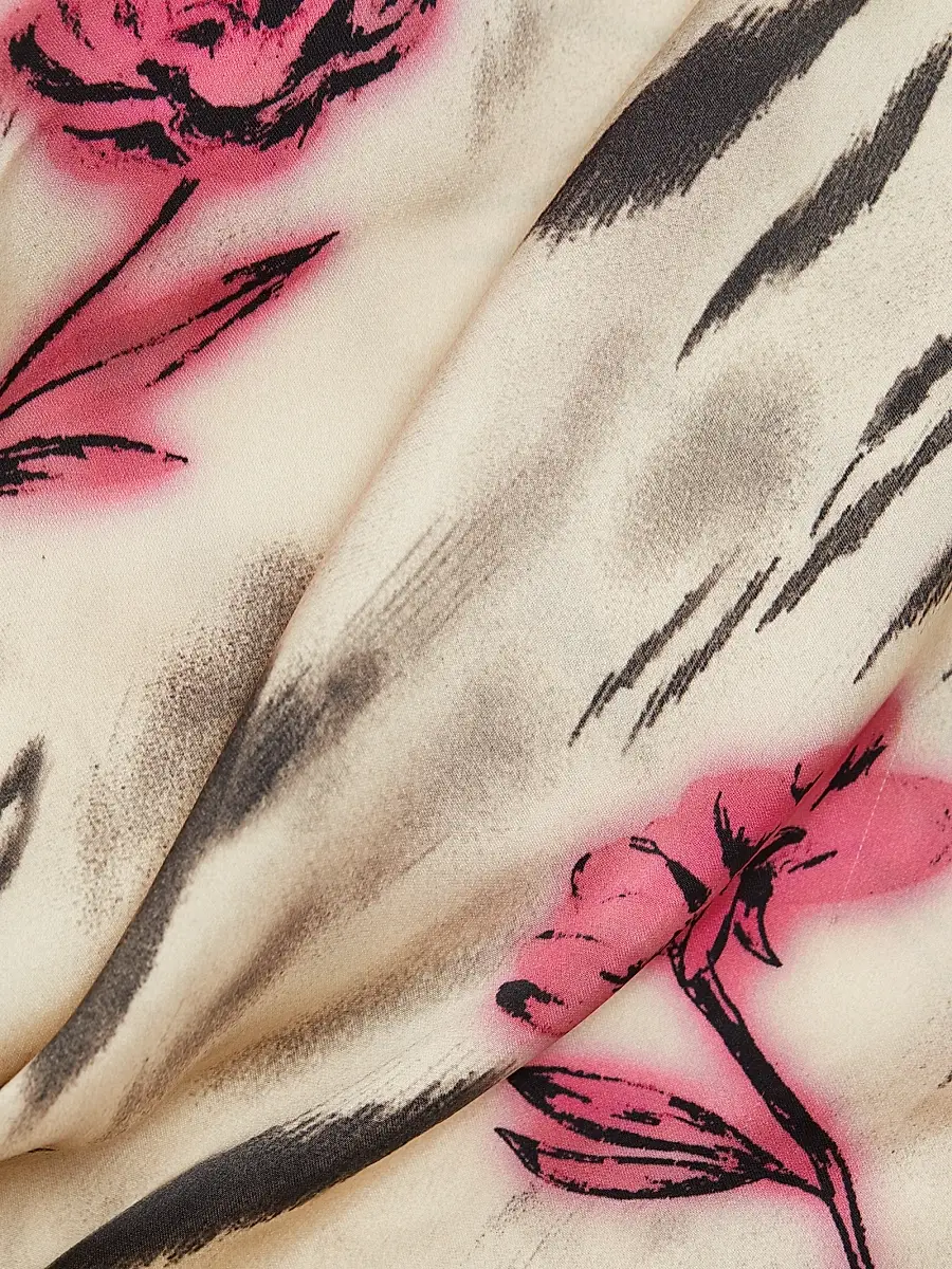 Ganni Women's Floral Satin Maxi Dress | Thumbnail 7